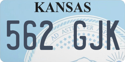 KS license plate 562GJK