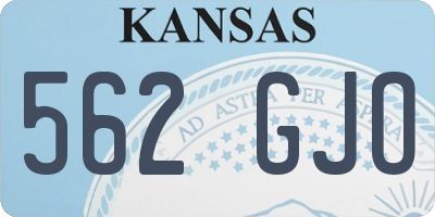 KS license plate 562GJO