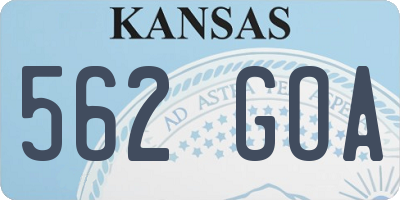 KS license plate 562GOA