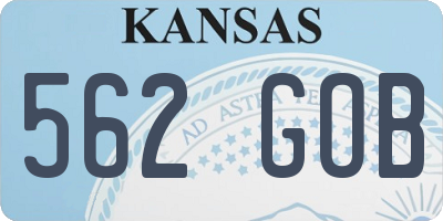 KS license plate 562GOB