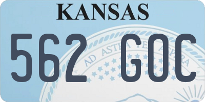 KS license plate 562GOC