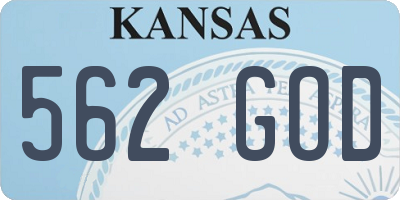KS license plate 562GOD