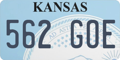 KS license plate 562GOE
