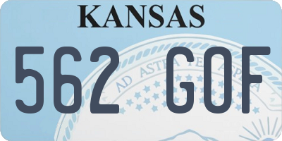 KS license plate 562GOF