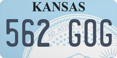 KS license plate 562GOG