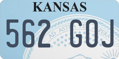 KS license plate 562GOJ