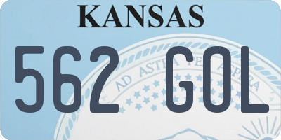 KS license plate 562GOL
