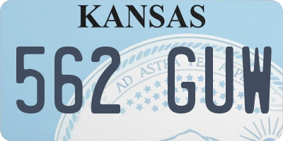 KS license plate 562GUW
