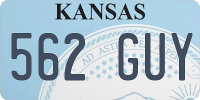 KS license plate 562GUY