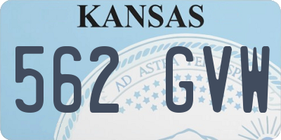 KS license plate 562GVW