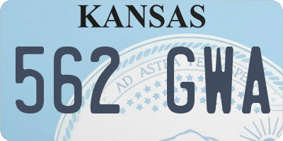 KS license plate 562GWA