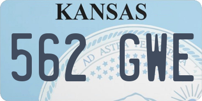 KS license plate 562GWE
