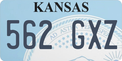 KS license plate 562GXZ