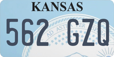 KS license plate 562GZQ