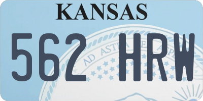 KS license plate 562HRW
