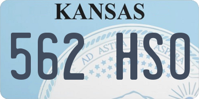 KS license plate 562HSO