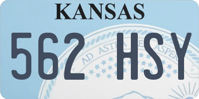 KS license plate 562HSY