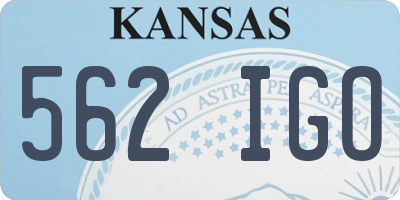 KS license plate 562IGO