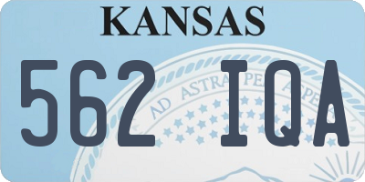 KS license plate 562IQA