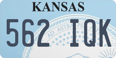 KS license plate 562IQK