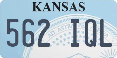 KS license plate 562IQL
