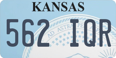 KS license plate 562IQR
