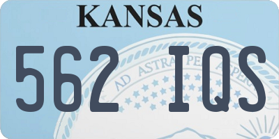 KS license plate 562IQS