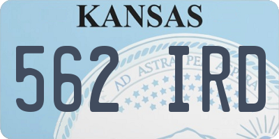 KS license plate 562IRD