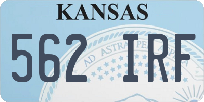 KS license plate 562IRF
