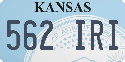 KS license plate 562IRI