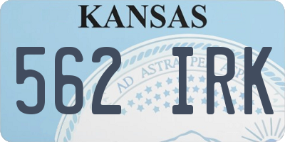 KS license plate 562IRK