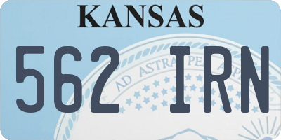 KS license plate 562IRN