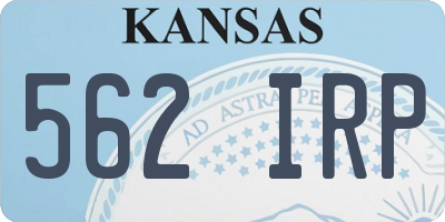 KS license plate 562IRP