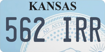 KS license plate 562IRR