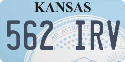 KS license plate 562IRV