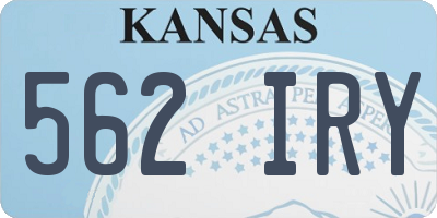 KS license plate 562IRY