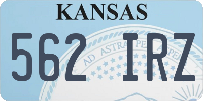 KS license plate 562IRZ