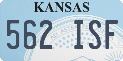 KS license plate 562ISF