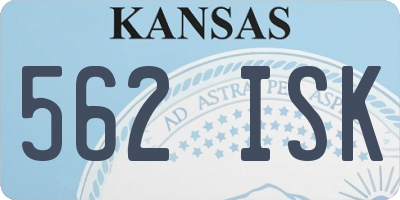 KS license plate 562ISK