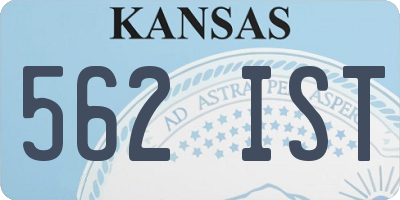 KS license plate 562IST