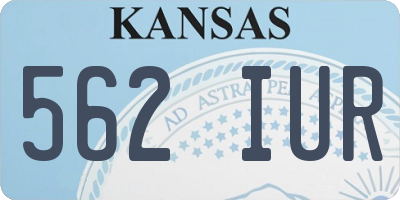 KS license plate 562IUR