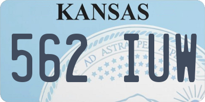 KS license plate 562IUW