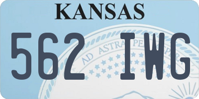 KS license plate 562IWG