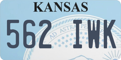 KS license plate 562IWK