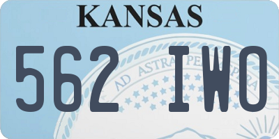 KS license plate 562IWO