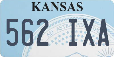 KS license plate 562IXA