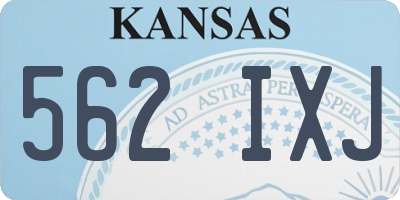 KS license plate 562IXJ