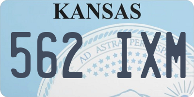 KS license plate 562IXM