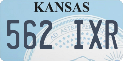 KS license plate 562IXR