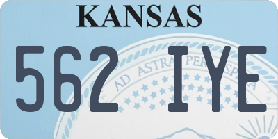 KS license plate 562IYE